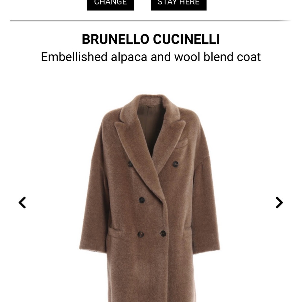 Brunello Cucinelli Alpaca & Wool Coat, Size 42 IT, US 4-8, Excellent Condition - Picture 14 of 15